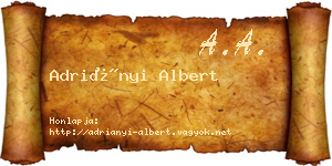 Adriányi Albert névjegykártya