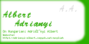 albert adrianyi business card